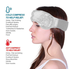 Headache Ice Pack Adjustable Head Wrap for Women Men Gel Beads for Pain Relief Migraine Toothache Hot Cold Compress Therapy Tool
