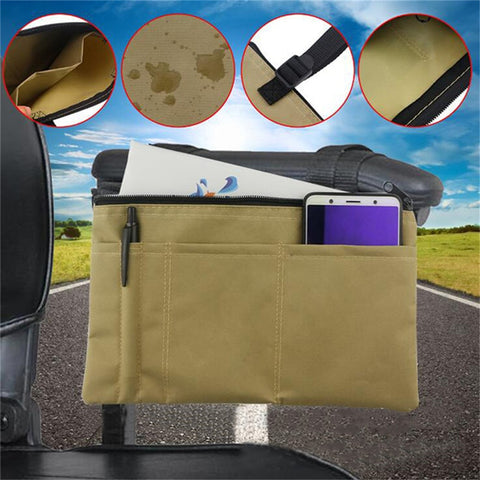 1pc Walker Electric Scooter Wheelchair Armrest Side Storage Bag Seat Armrest Storage Bag