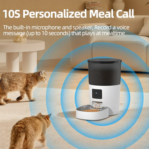 ROJECO Automatic Cat Feeder With Camera Video Cat Food Dispenser Pet Smart Voice Recorder Remote Control Auto Feeder For Cat Dog