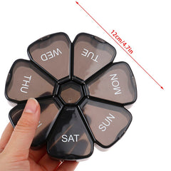 7 Days Medicine Pill Box Mini Round Portable Travel Storage Vitamin Box Sort Tablet Holder Organizer Container Cases