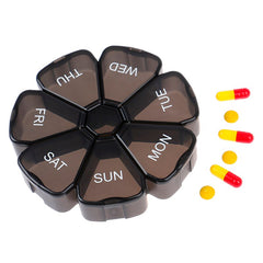 7 Days Medicine Pill Box Mini Round Portable Travel Storage Vitamin Box Sort Tablet Holder Organizer Container Cases