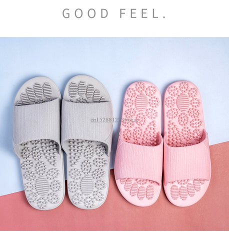 Reflexology Foot Massager Soft Bath Slippers Tension Relief Acupuncture Foot Massage Tools Non-slip Home Slippers Healthy Care