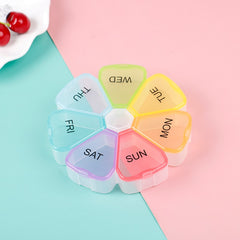 7 Days Medicine Pill Box Mini Round Portable Travel Storage Vitamin Box Sort Tablet Holder Organizer Container Cases