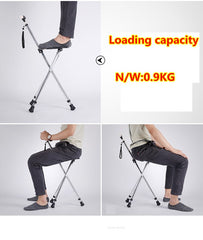 Aluminum alloy  portable stool walking stick elderly crutch chair a crutch with flashlight stool