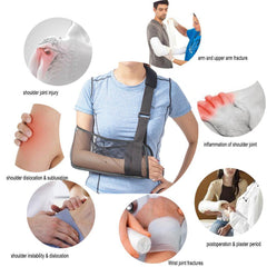 Cool Mesh Arm Sling Medical Shoulder Immobilizer Rotator Cuff Wrist Elbow Forearm Support Brace Strap Lightweight Breathable