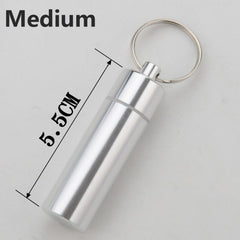 Waterproof Aluminum Pill Box Case Bottle Cache Drug Holder for Traveling Camping Container Keychain Medicine Box Health Care