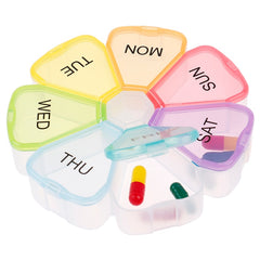 7 Days Medicine Pill Box Mini Round Portable Travel Storage Vitamin Box Sort Tablet Holder Organizer Container Cases