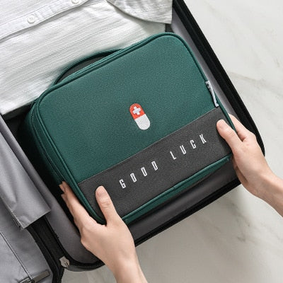 Outdoor Travel Portable Medicine Box Large Capacity Portable Medicine Adventure Vehicle Household Fabric First Aid Kit Bag
