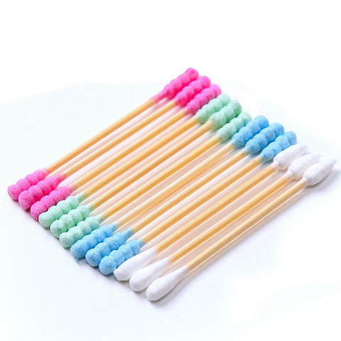 100pcs/ Pack Double Head Cotton Swab Women Makeup Cotton Buds Tip For Medical Wood Sticks Nose Ears Cleaning Health Care Tools