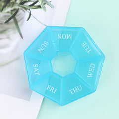 7 Days Medicine Pill Box Mini Round Portable Travel Storage Vitamin Box Sort Tablet Holder Organizer Container Cases