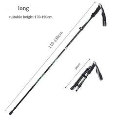 Multifunction Walking Stick Trekking Poles Telescopic Fold Crutches Hiking Stick Crutch Elderly Metal Stick Walking Cane Outdoor