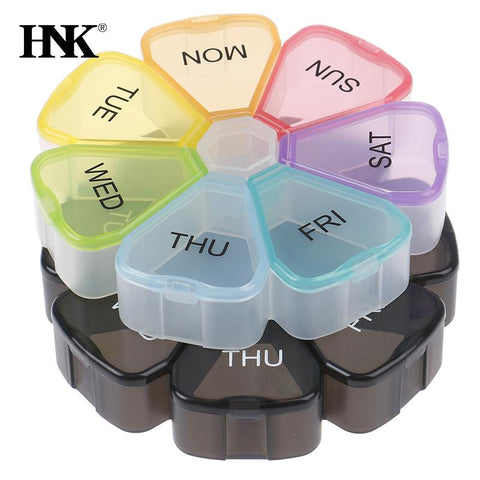 7 Days Medicine Pill Box Mini Round Portable Travel Storage Vitamin Box Sort Tablet Holder Organizer Container Cases