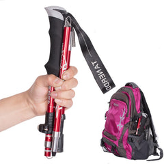 Multifunction Walking Stick Trekking Poles Telescopic Fold Crutches Hiking Stick Crutch Elderly Metal Stick Walking Cane Outdoor