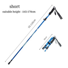 Multifunction Walking Stick Trekking Poles Telescopic Fold Crutches Hiking Stick Crutch Elderly Metal Stick Walking Cane Outdoor