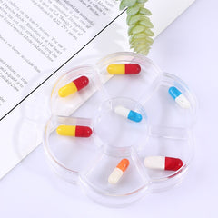 7 Days Medicine Pill Box Mini Round Portable Travel Storage Vitamin Box Sort Tablet Holder Organizer Container Cases