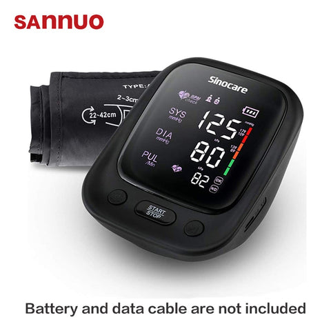 Sannuo Sinocare Blood Pressure Monitor Medical Health Automatic Upper Arm Digital Backlit Display Machine BP Heart Rate Pulse