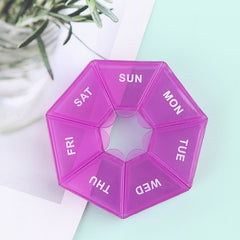 7 Days Medicine Pill Box Mini Round Portable Travel Storage Vitamin Box Sort Tablet Holder Organizer Container Cases