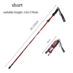 Multifunction Walking Stick Trekking Poles Telescopic Fold Crutches Hiking Stick Crutch Elderly Metal Stick Walking Cane Outdoor