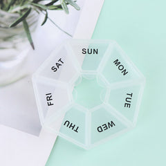 7 Days Medicine Pill Box Mini Round Portable Travel Storage Vitamin Box Sort Tablet Holder Organizer Container Cases