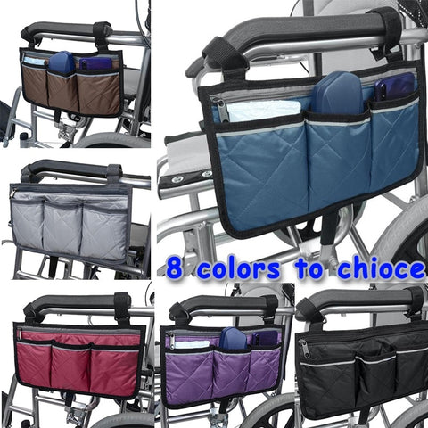 1pc Walker Electric Scooter Wheelchair Armrest Side Storage Bag Seat Armrest Storage Bag