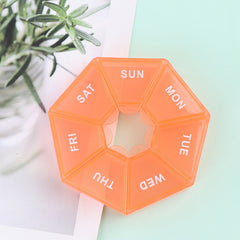 7 Days Medicine Pill Box Mini Round Portable Travel Storage Vitamin Box Sort Tablet Holder Organizer Container Cases