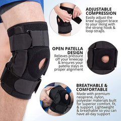 Neoprene Adjustable Gym Knee Pad for Knee Support Brace Compression Kneepad Joint Arthritis Dual Hinged Open Patella Stabilizer