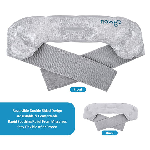 Headache Ice Pack Adjustable Head Wrap for Women Men Gel Beads for Pain Relief Migraine Toothache Hot Cold Compress Therapy Tool