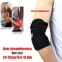 Sports Adjustable Neoprene Elbow Brace Wraps Black Breathable Arm Support Strap Band Joint Sprain Protection Tennis Golfers Men