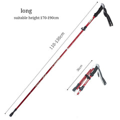 Multifunction Walking Stick Trekking Poles Telescopic Fold Crutches Hiking Stick Crutch Elderly Metal Stick Walking Cane Outdoor