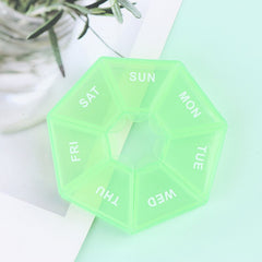 7 Days Medicine Pill Box Mini Round Portable Travel Storage Vitamin Box Sort Tablet Holder Organizer Container Cases